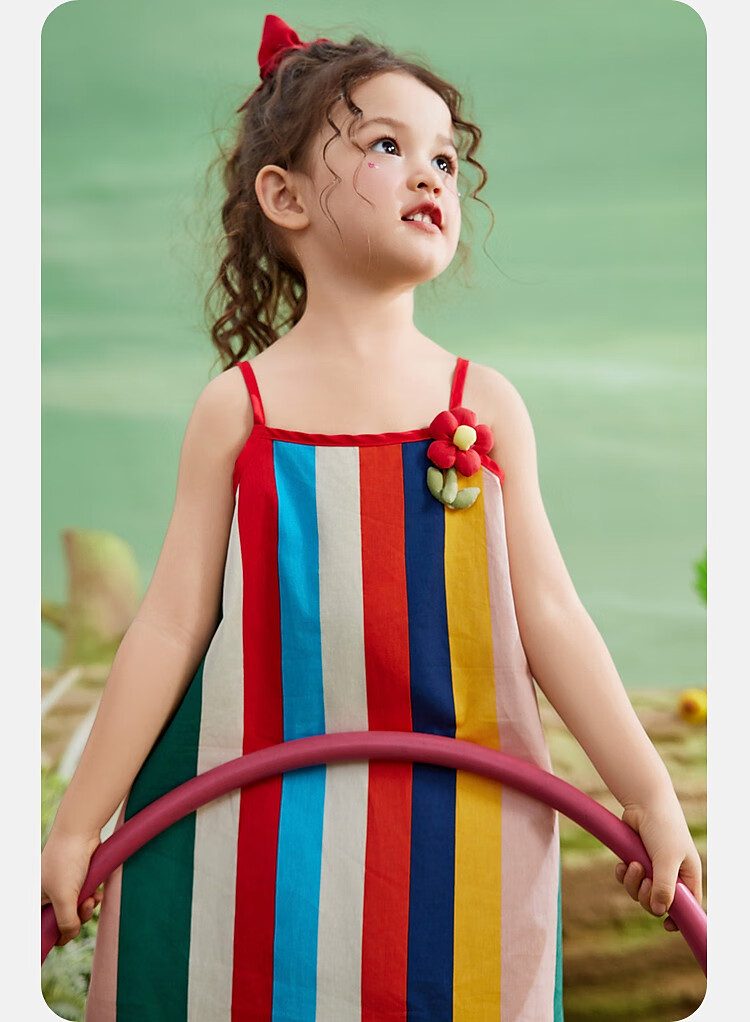 ASK JUNIOR Girls' Sleeveless Dress, Summer Spaghetti Strap Princess Dress, Toddler And Infant Vacation Dress 3
