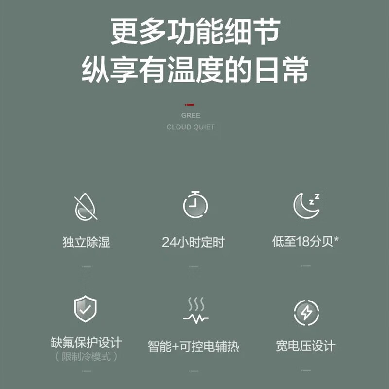 格力（GREE）空调 云海/云恬 新一级能效 变频冷暖 高温自清洁 智能WIFI 除湿 壁挂式卧室挂机 大1匹云恬 （KFR-26GW/NhAf1BG）