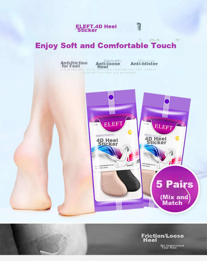 Eleft 4D Heel Grips, 5 Pairs Mixed Set, Anti-Slip High Heels, Anti-Friction Pads, Half Size Insoles for Wome 1