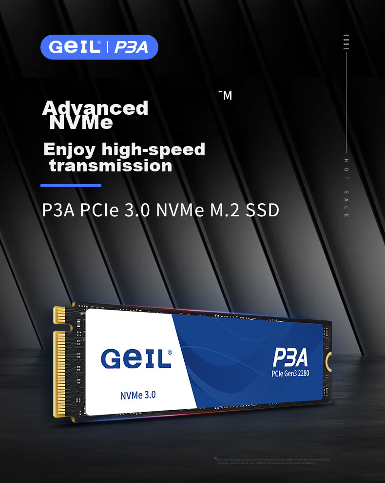 GEIL Jinbang 500GB SSD Solid State Drive, M.2 Interface PCIe 3.0 (NVMe Protocol), Desktop And Laptop Hard Drive, High-Speed 2800MB/S, P3A Series 1