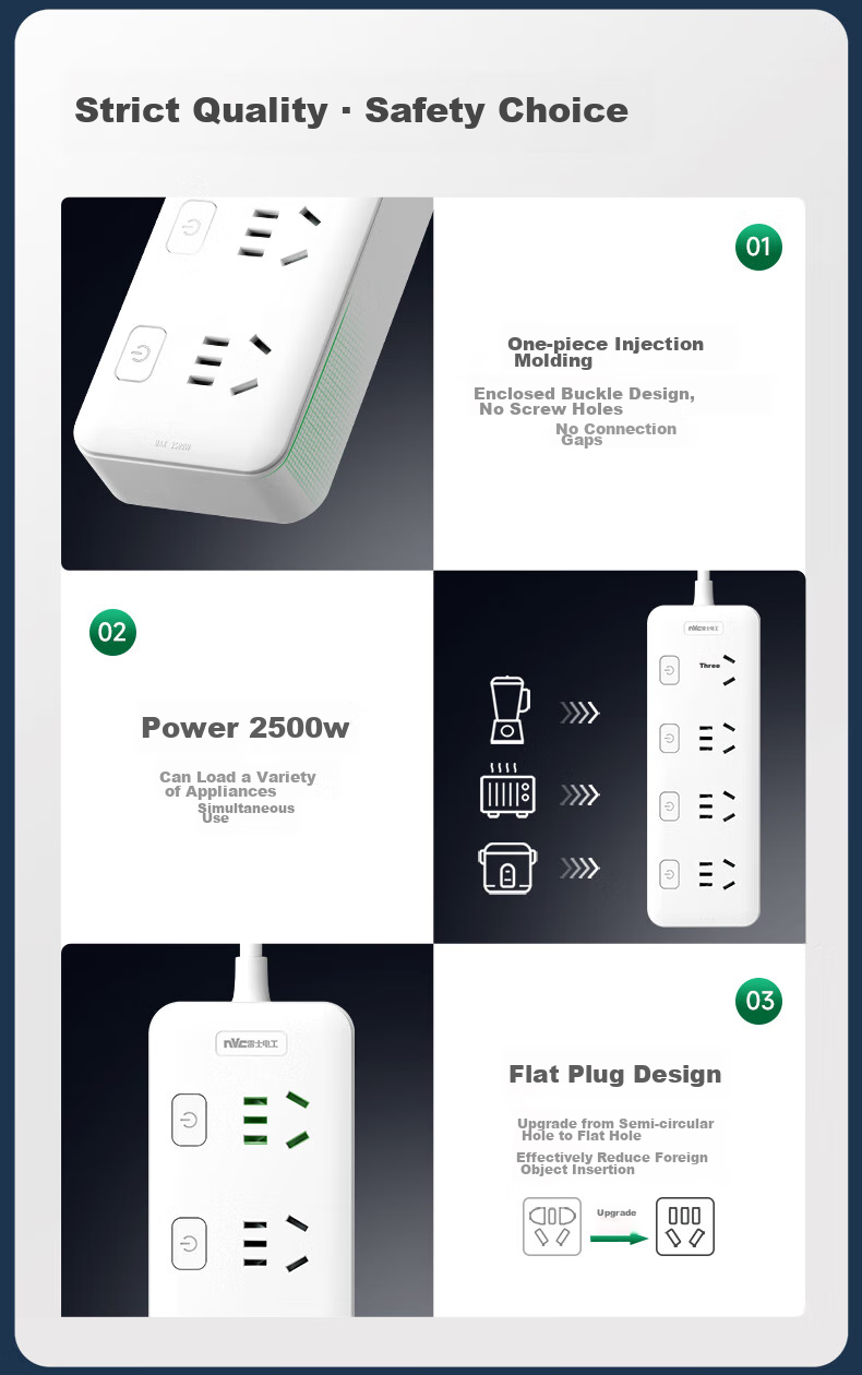 NVCleishidiangong 4-Outlet 1.8m Power Strip, Extension Cord, Socket Board, EP443 11