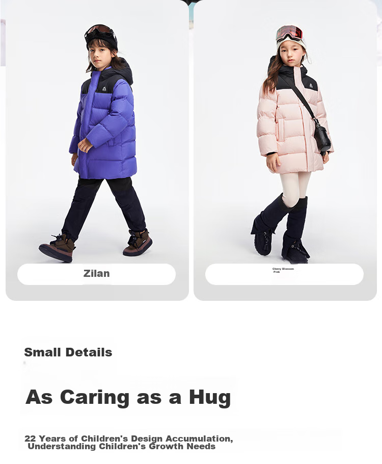 BALABALA Children's Long down Jacket for Winter Sports, Warm Outdoor Patchwork Color-Block Coat [bp] 208424107208 8