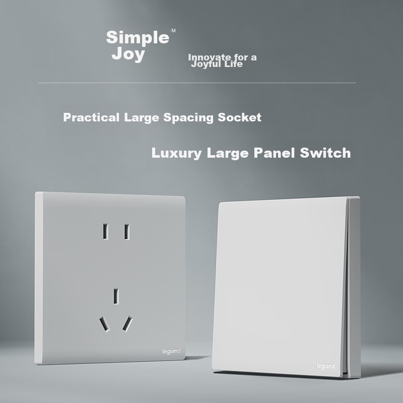 LEGRAND Switch Socket Panel, Jianyue Series Ceramic White, 86-Type Wall Socket, Single Switch with Dual Control