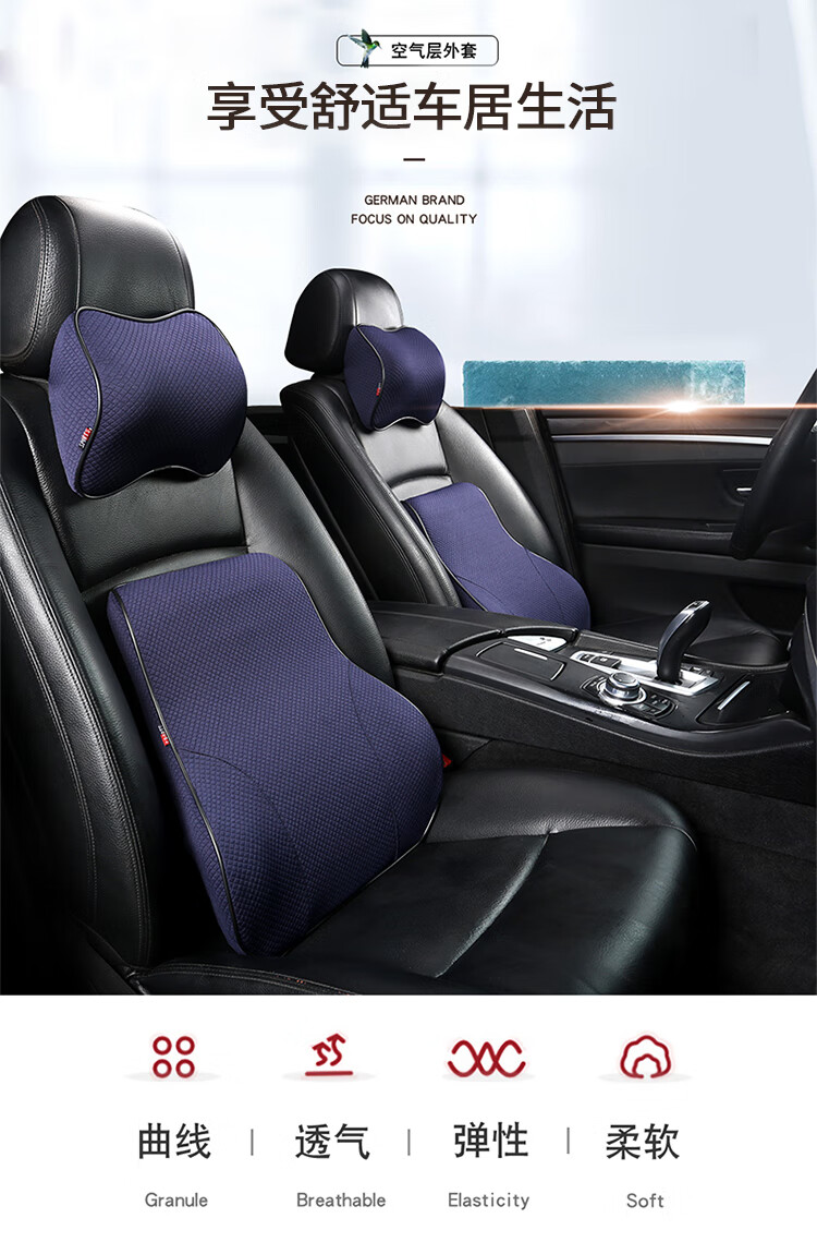 BOLISH Car Headrest Pillow Neck Pillow Cushion Office Home Neck Support Dark Blue ML for Xiaomi SU7 1