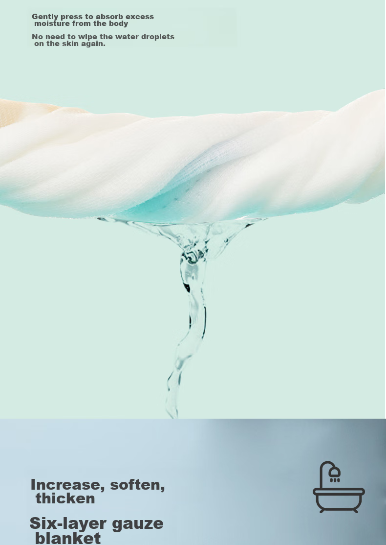 GB Baby Towel Cotton Six-Layer Gauze Blanket 7A Antibacterial Gauze Towel 115*115 Gift Box 7