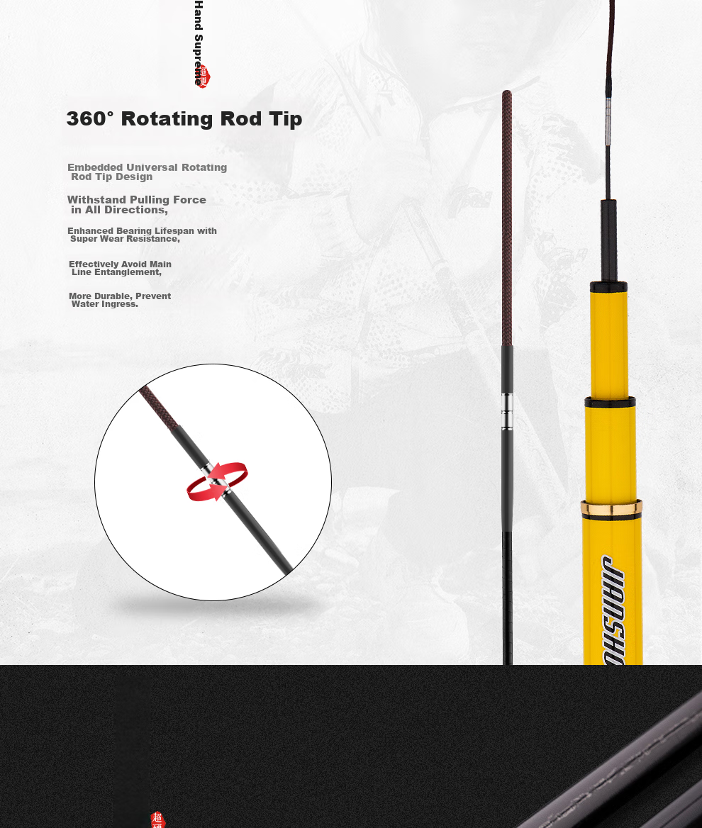 GW Fishing Rod Jian Shou Zhen Xun 7.2 Meters Strong And Durable 28-Section All-Purpose Big Fish Rod Ultra-Light Ultra-Hard High Carbon Steel Platform Fishing Rod 6