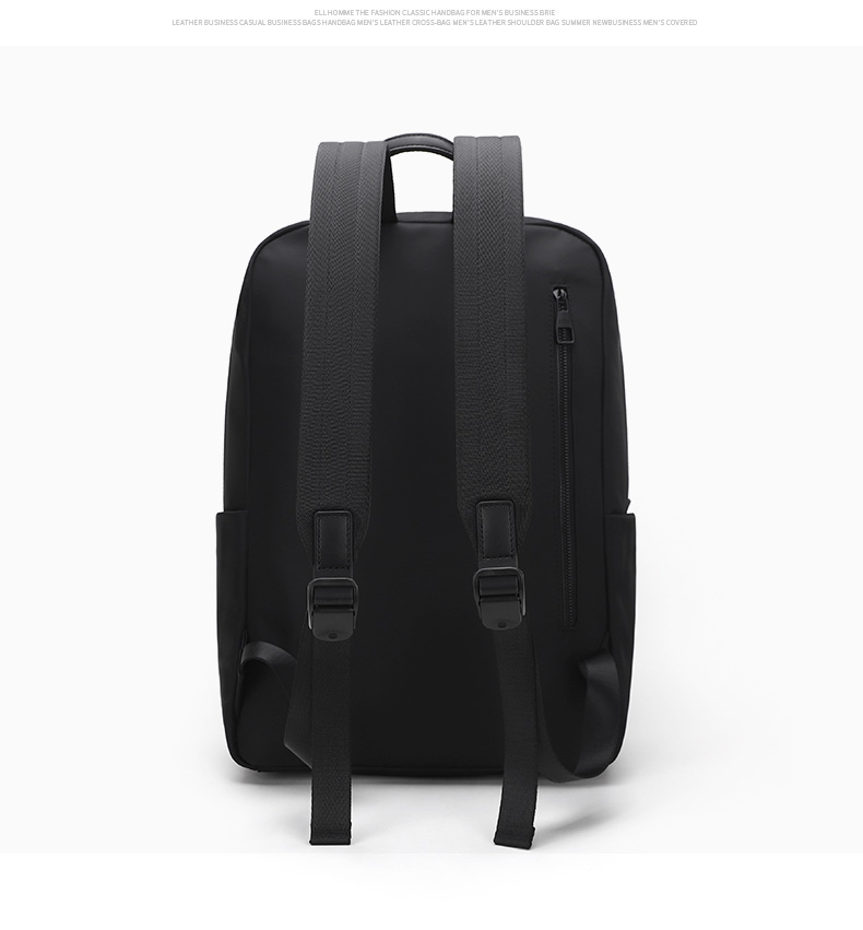ELLE HOMME Men's Backpack, Large Capacity, Trendy And Fashionable, Lightweight, Nylon Canvas, Can Fit a 15.6-Inch Laptop, EA188213660, Black 8