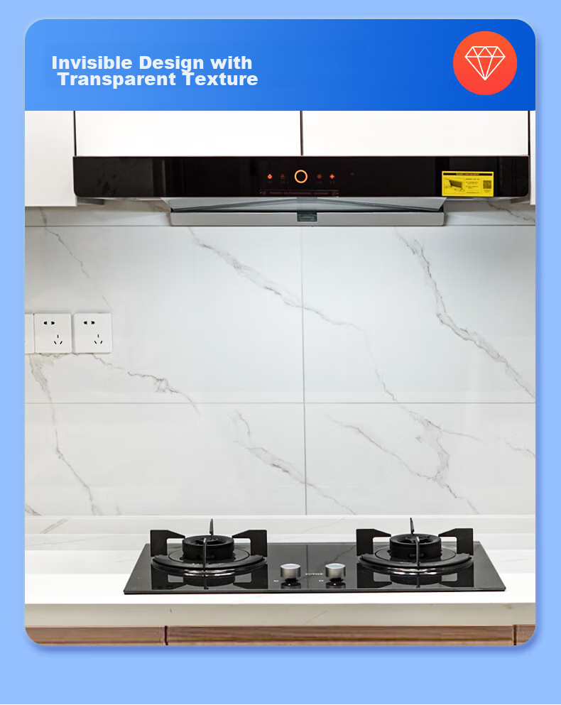 Xiruo Kitchen Oil-Proof Sticker, Thickened Waterproof Heat-Resistant Transparent Ceramic Tile Wall Range Hood Static Cling Countertop Protective Film 8