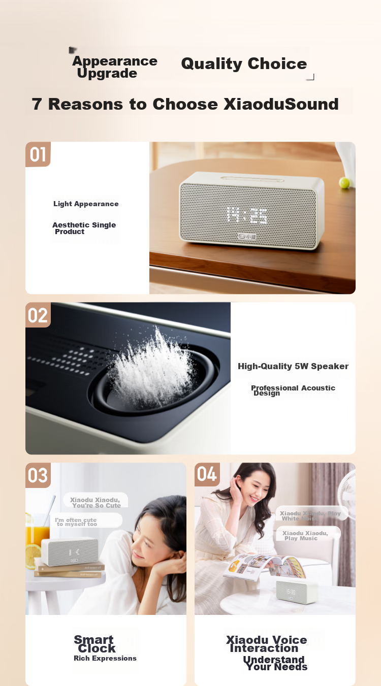 Xiaodu Sound Lingdong Version, Milk Chocolate Cocoa [Super Power Xiaodu] Smart Speaker, Professional Acoustic Design, Bluetooth Computer Desktop Speaker, Smart Alarm Clock, Gift for Gifting 2