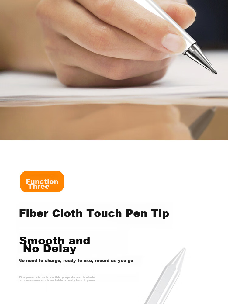 ESCASE [Three-In] IPad Capacitive Stylus, Mobile Phone Tablet Touch Writing Pen, Magnetic Screen Compatible with Huawei Apple Pencil Second Generation, Tech White TP-I15Pro 5