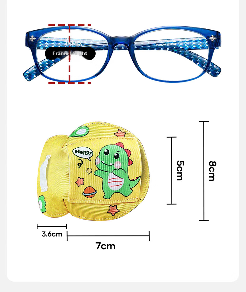 Moremerry Children's Eye Patch Monocular Vision Strabismus Corrector Trainer Amblyopia Light Blocking Eye Cover Strawberry Rabbit 29