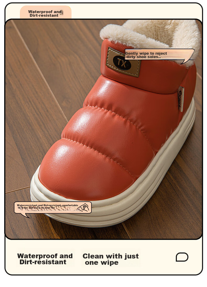 Taxiang Cotton Slippers for Men And Women, Winter Couple's Plush Warm Cotton Shoes, Outdoor Snow Boots, TS001 8