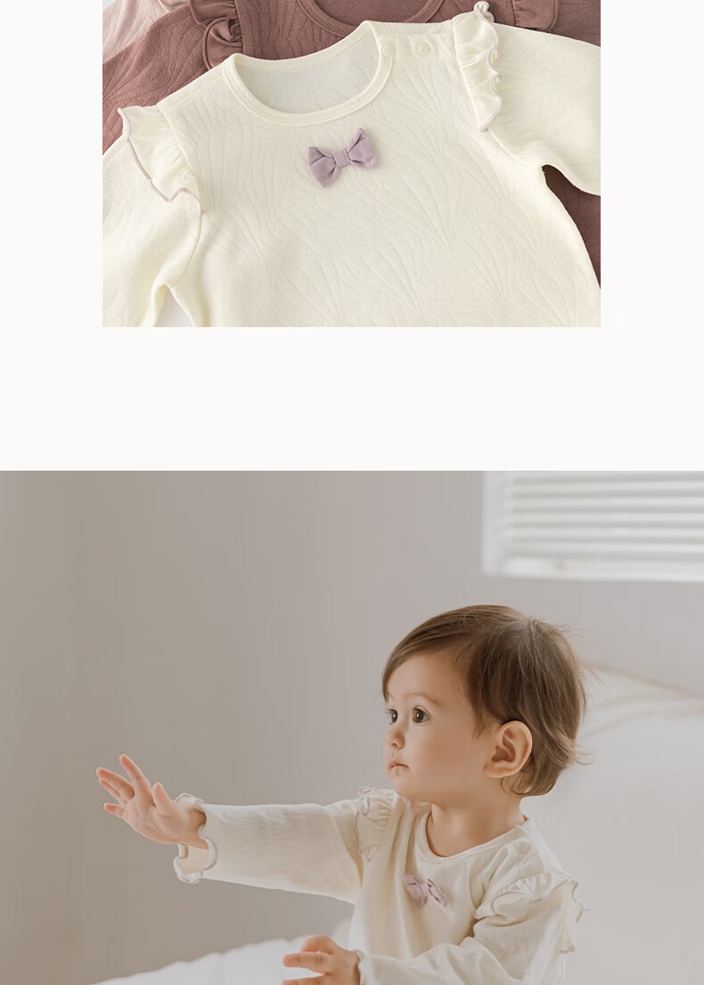 Guaiqixiong Baby Girl Pure Cotton Long-Sleeve T-Shirt Top, Spring And Autumn Infant Pajamas, Cute Spring Outfit, Home Base Layer 5