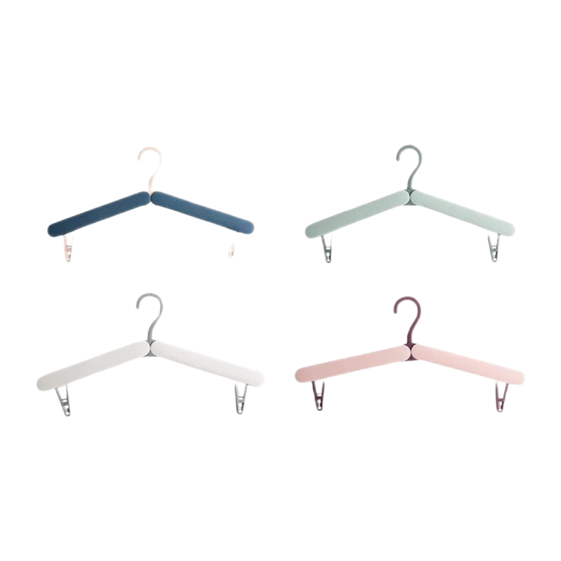 Youshiguang Portable Foldable Clothes Clip, Creative Hanger, Clothes Clip for Travel, Portable Drying Rack with Clips, Pink