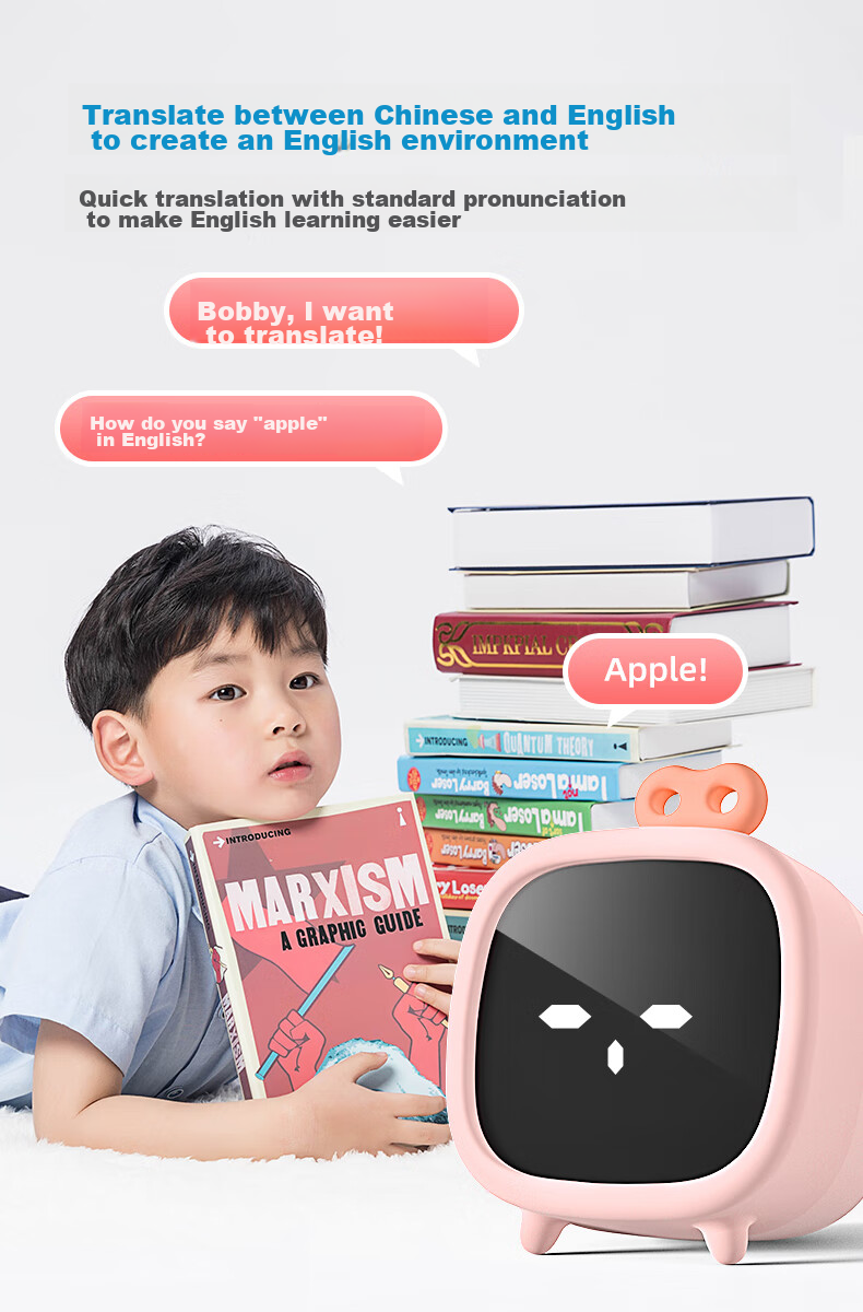 TEN-WIN Elementary School Student Smart Alarm Clock AI Time Management Device Multilingual Translation Learning Stationery Children's Official Textbook Visual Electronic Clock 1204 Blue 7
