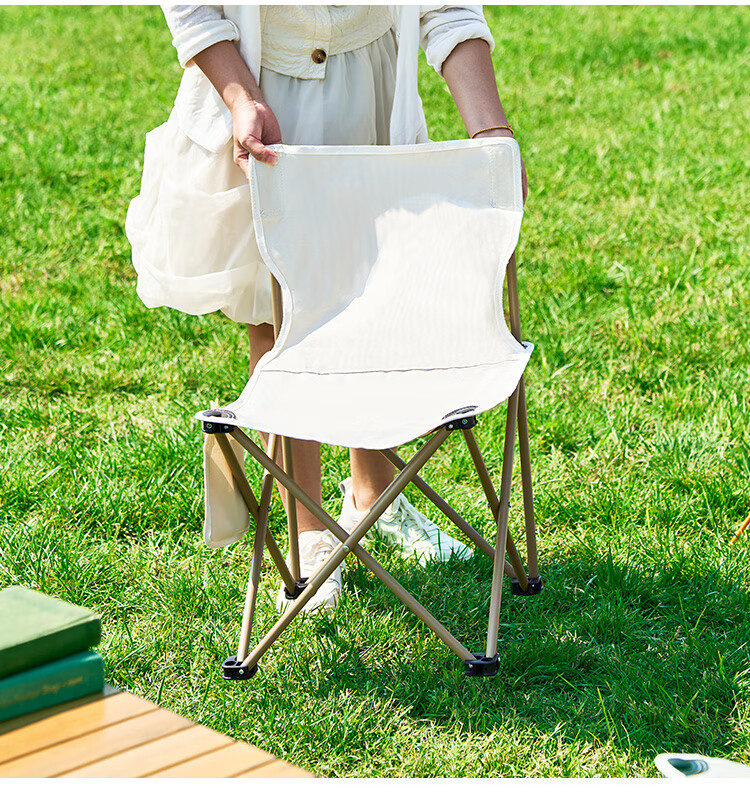 WhitePeak Outdoor Folding Table And Chairs Set with Egg Roll Table And Moon Chairs, Portable Stool Set for Patio Picnic And Street Vending 10