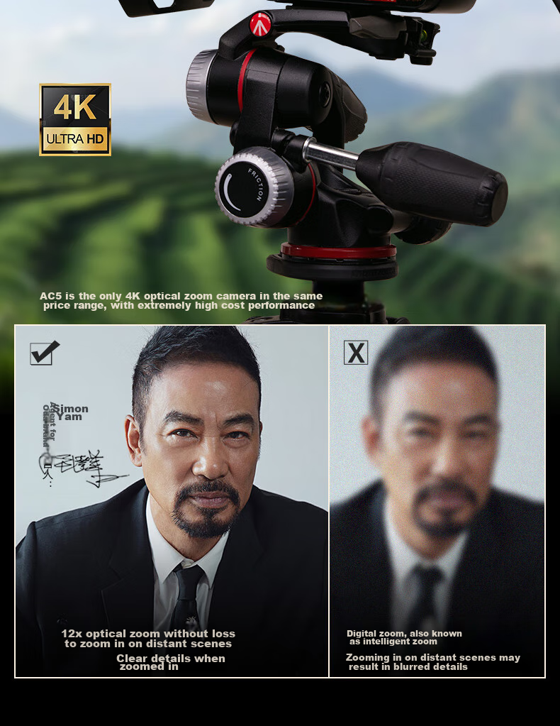 ORDRO [5K Variable Focal Camera] AC5Plus 4K Professional Live Streaming Camera, HD Digital DV Recorder, 12x Optical Zoom, Vlog Short Video Conference Travel 13