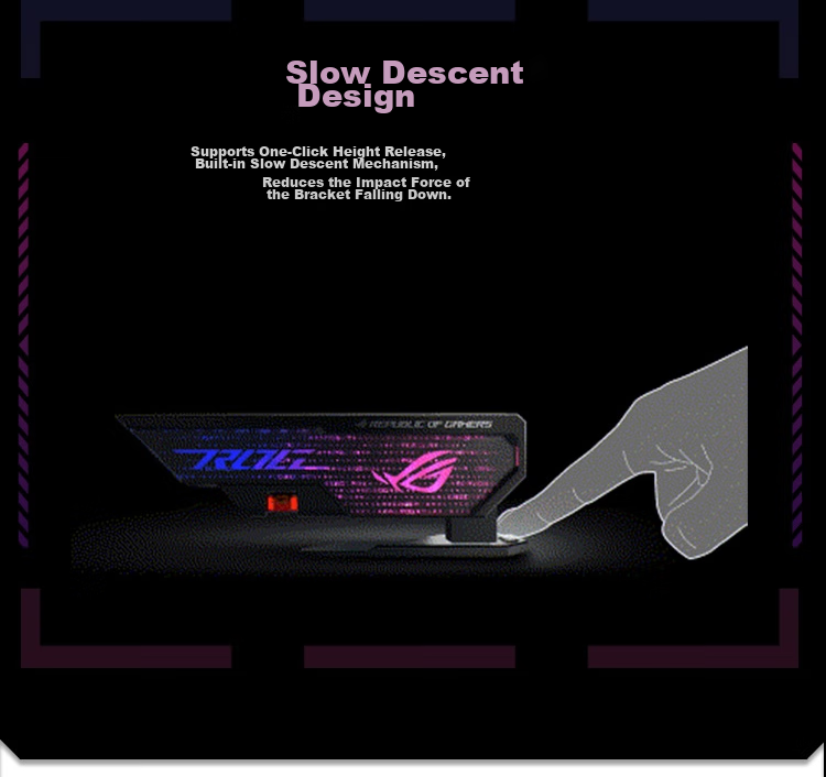 ASUS ROG XH01 White Hercules Graphics Card Support, Compatible with 4090 GPU, Aura Sync, Tool-Free Adjustment, Magnetic Level Indicator 10