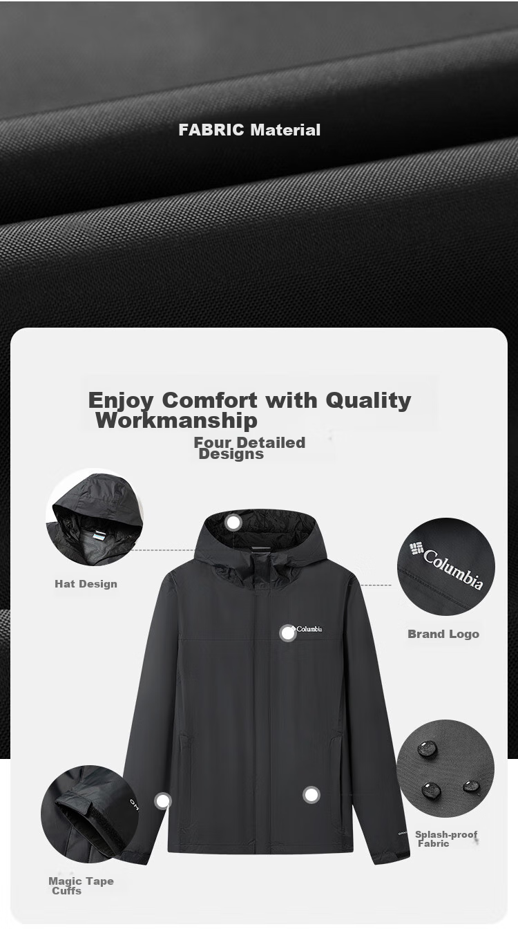 Columbia Men's Single-Layer Spring Summer Outdoor Waterproof Windproof Casual Jacket RE2433 479 3