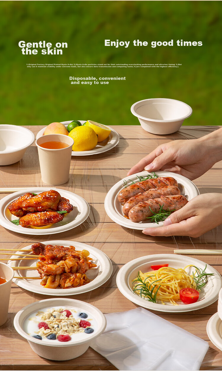 JD Original Disposable Tableware Set: Cups, Plates, Bowls, Chopsticks, Gloves, Tablecloth, Garbage Bags for Camping - 10 Servings [68-Piece Set] 4