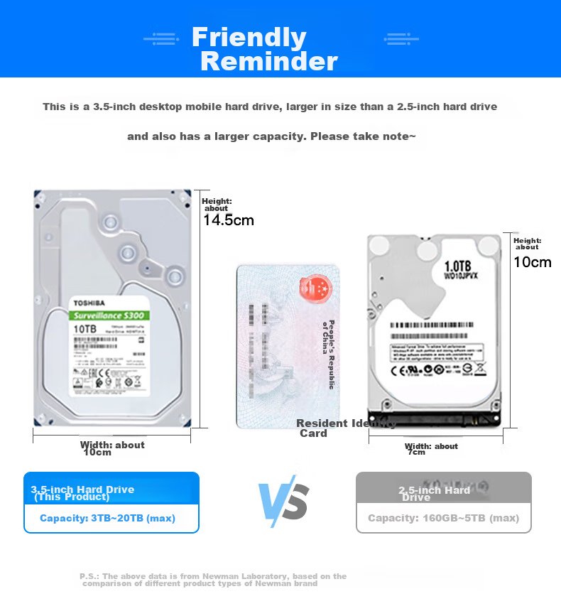 Newsmy 12TB Mechanical Hard Drive, 3.5-Inch Desktop Storage, Xingji Series, Type-C USB3.1, Silicone Protective Metal Shell, Large Capacity 1
