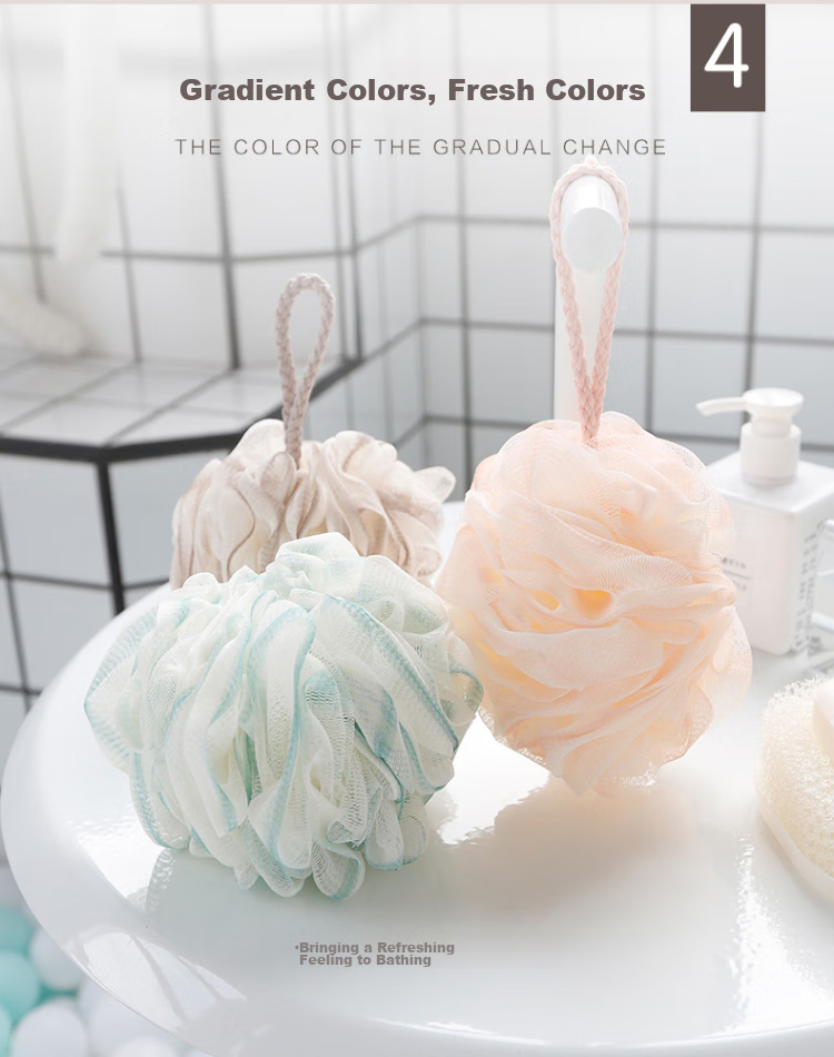 CHAHUA Bath Sponge, PE Material, Exfoliating, Not Easily Loose, Can Be Hung, for Men, Lathering Mesh 10