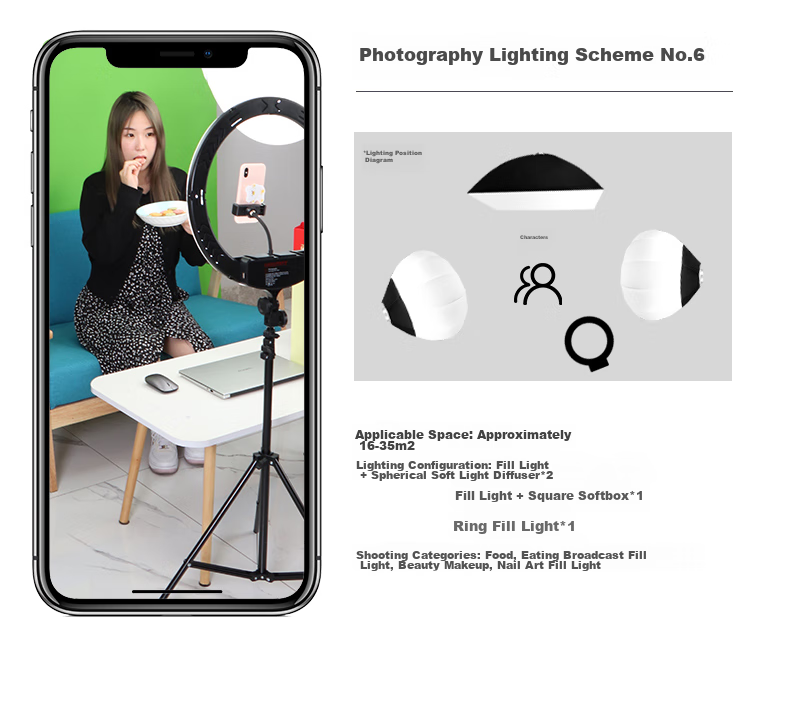 Hakutatz LG-300W Deep Softbox Kit, Live Streaming Fill Light, Professional Photography Lighting, Soft Sunlight Lamp, Continuous Light, Children's Portrait Photography, Video Portrait, Streamer Clothing Light Box Equipment 19