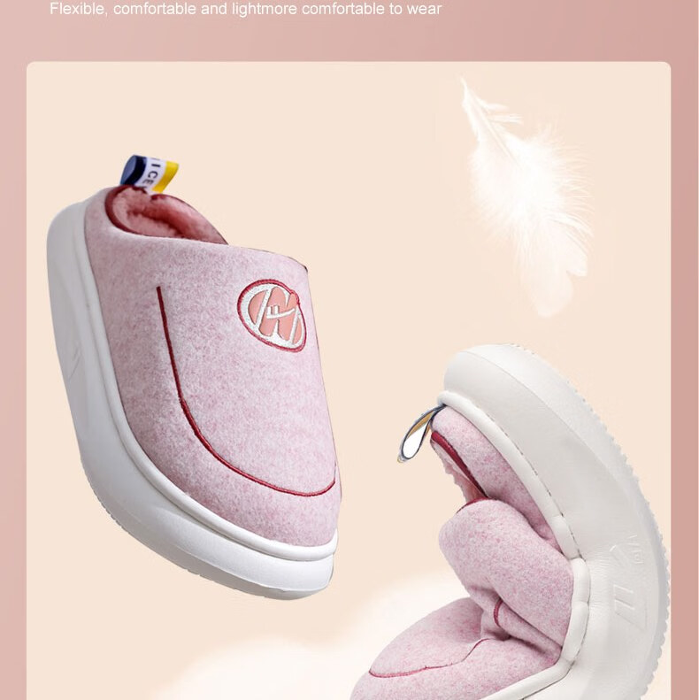 Huili Cotton Slippers, Thick Autumn And Winter Indoor/outdoor Couple Non-Slip Fleece-Lined Warm Cotton Shoes, HL0676, Brown, Size 42-43 10