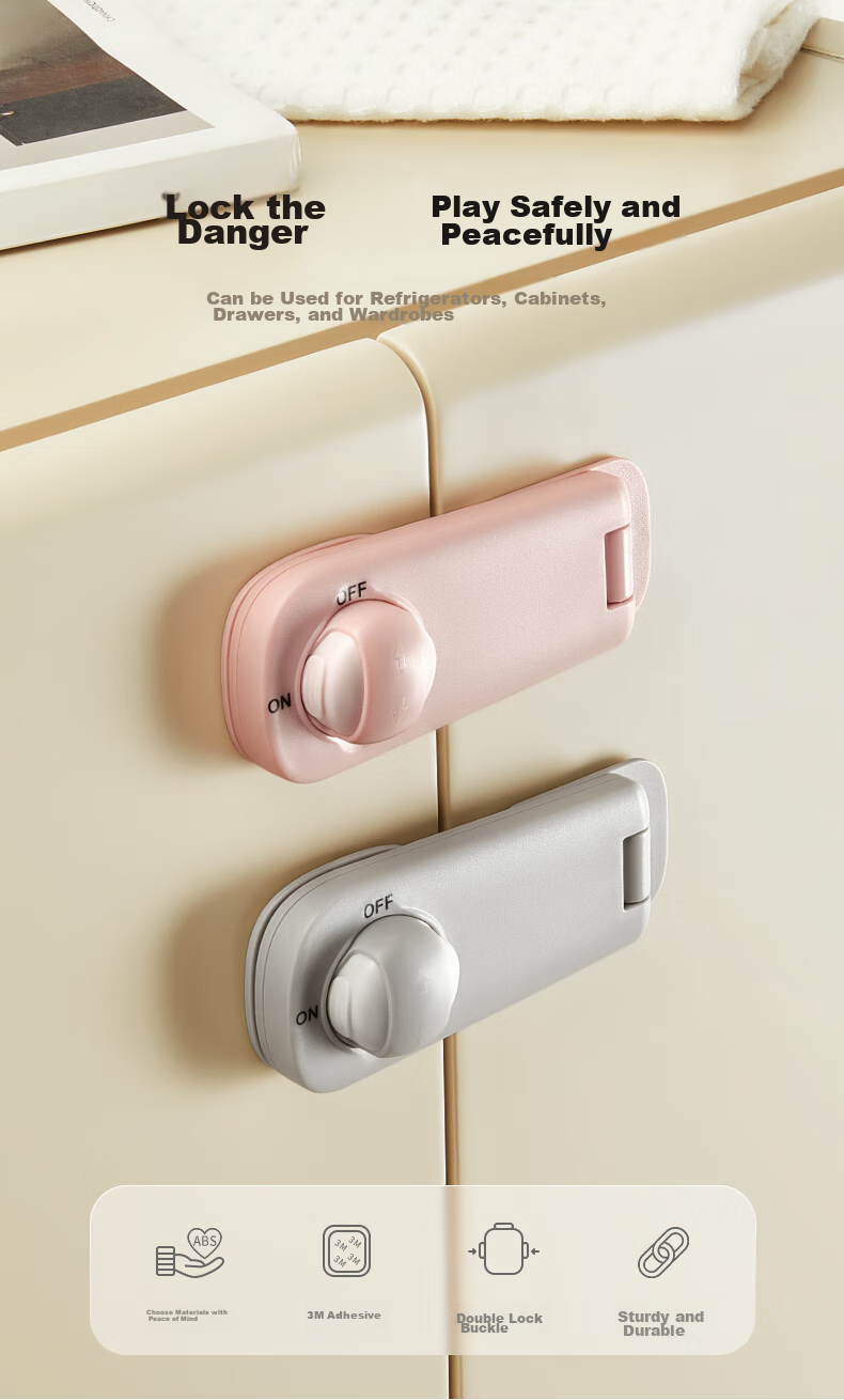 Kidsneed Drawer Lock, Child Safety Lock, Cabinet Door And Drawer Anti-Open Anti-Pinch Handle, Baby Sliding Door Refrigerator Lock, 6-Pack 1