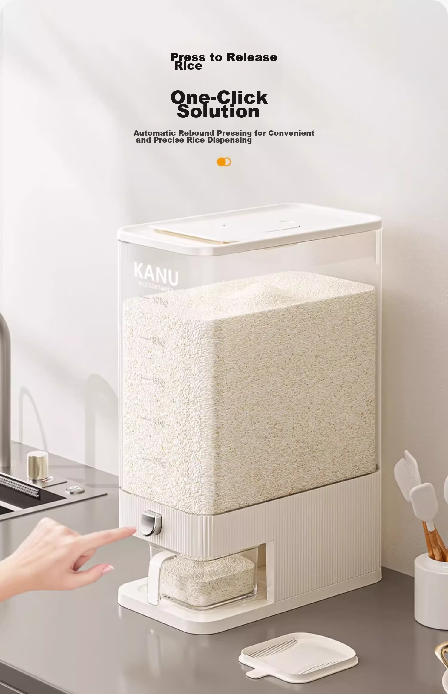 Jiadu Rice Container for Home Use, 2024 New Model, Insect-Proof, Moisture-Proof, Sealed Rice Bin, Rice Storage Container, Rice Grain Storage Box 3