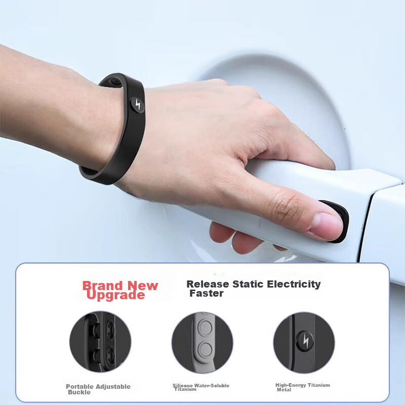 ESCASE Anti-Static Wristband, Human Body Static Electricity Eliminator, Wireless Bracelet for Men And Women, Round Edge in Black 2