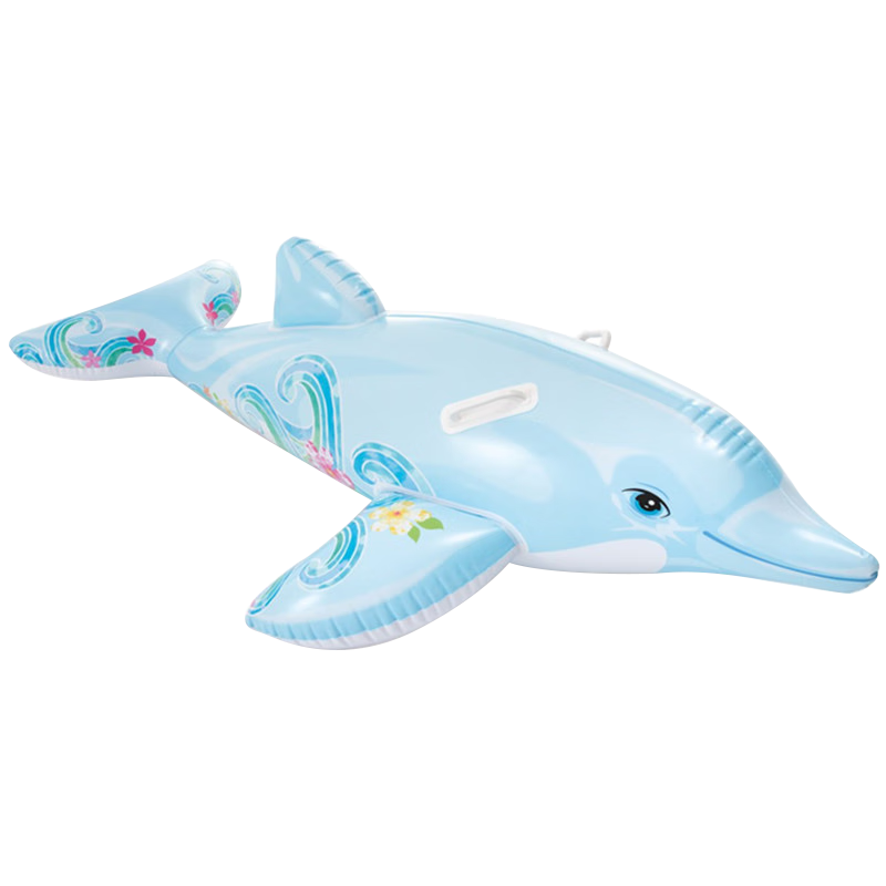 INTEX Dolphin Inflatable Ride-On, Swimming Ring for Adults And Children, Inflatable Toy Raft Float Bed, Thickened Water Play Equipment 58535