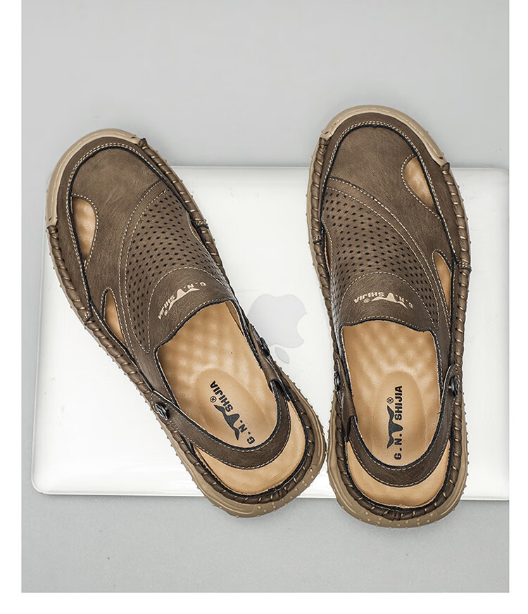 Bull Family Men's Summer Hollow Out Sandals Open Toe Beach Casual Slippers 12
