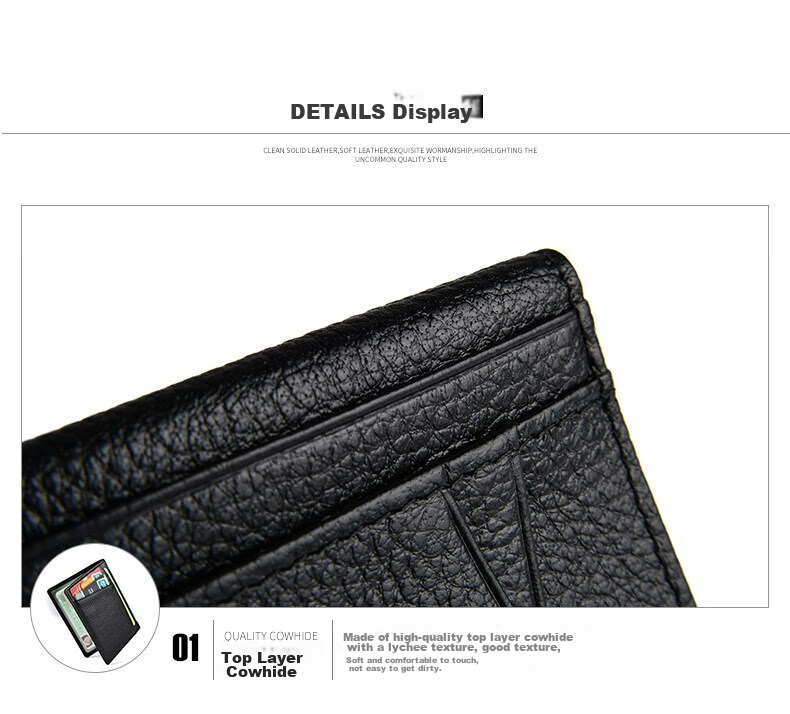 JEVI Genuine Leather Ultra-Thin Card Holder for Men And Women with Multiple Card Slots, Mini Wallet, Driver's License Holder, Simple ID Holder, Top-Grain Leather 9