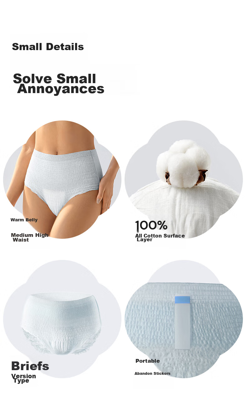 PurCotton [Recommended by Lu Yuxiao], Princess Nai's Comfort Pants, Cotton Padded Sanitary Napkins, Sleep Pants, ML Size, 3 Pieces 12