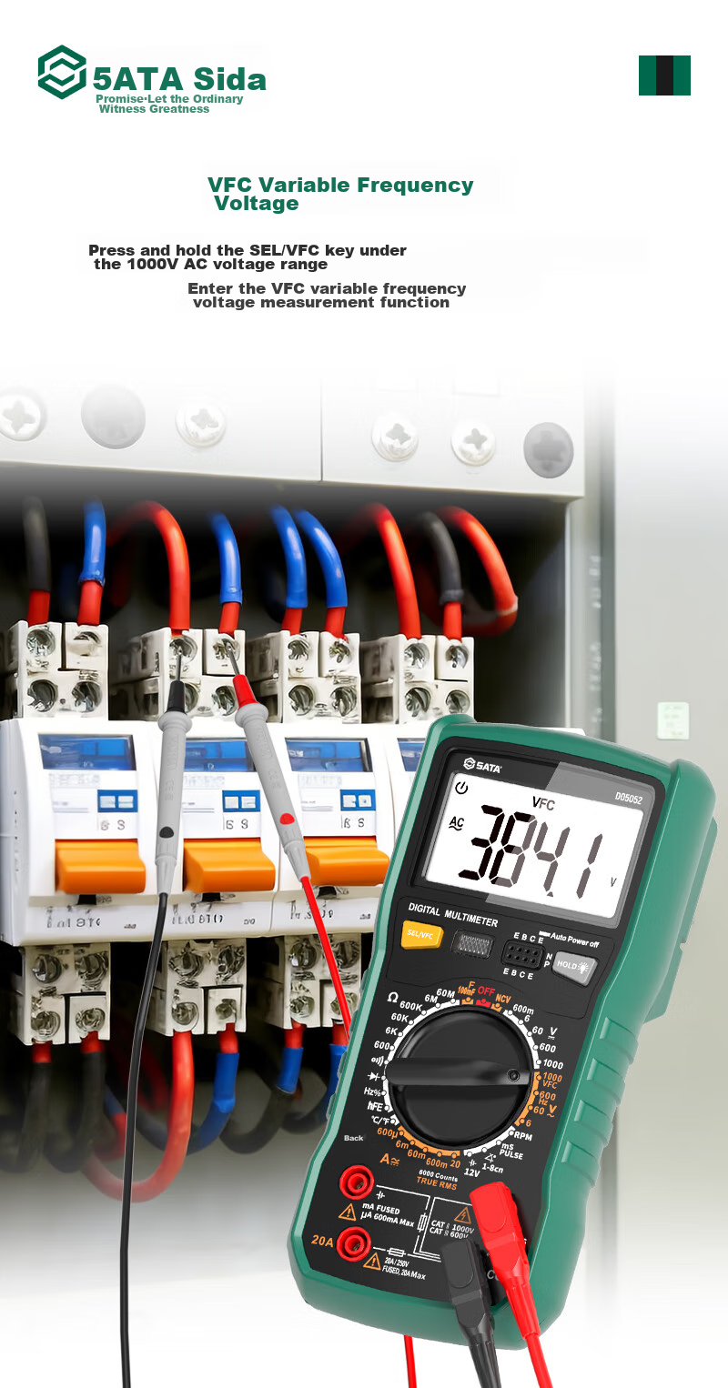 Shida SATA Automotive Multimeter, Multi-Functional Inspection, Burn Prevention, Auto Repair Digital Display Universal Meter, Electrician-Specific D05052 Standard Configuratio 11