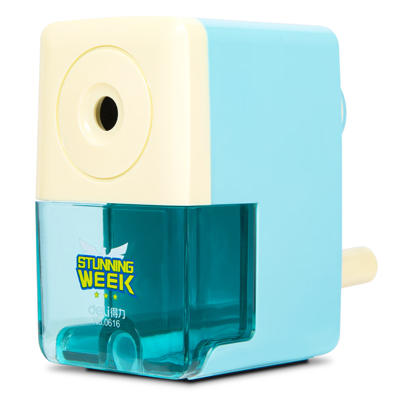 Deli Student Color-Block Hand-Crank Pencil Sharpener / Rotary Pencil Sharpener / Pencil Cutter / Pencil Sharpener for Students' Stationery, Exams, Children's Birthday, Graduation Gifts for Boys And Girls