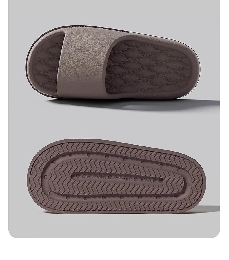 GUOLUOFEI Slip-On EVA Slippers for Men And Women, Summer Bathroom Shower Large Size Non-Slip Men's Sandals, Beige, Size 36-37 8