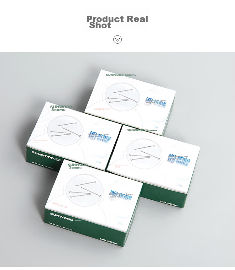 SUNWOOD Nickel-Plated Large Head Pins/fixed Pins/pearl Pins/positioning Pins, 50g/box, Pack of 10 Boxes, 8062 6