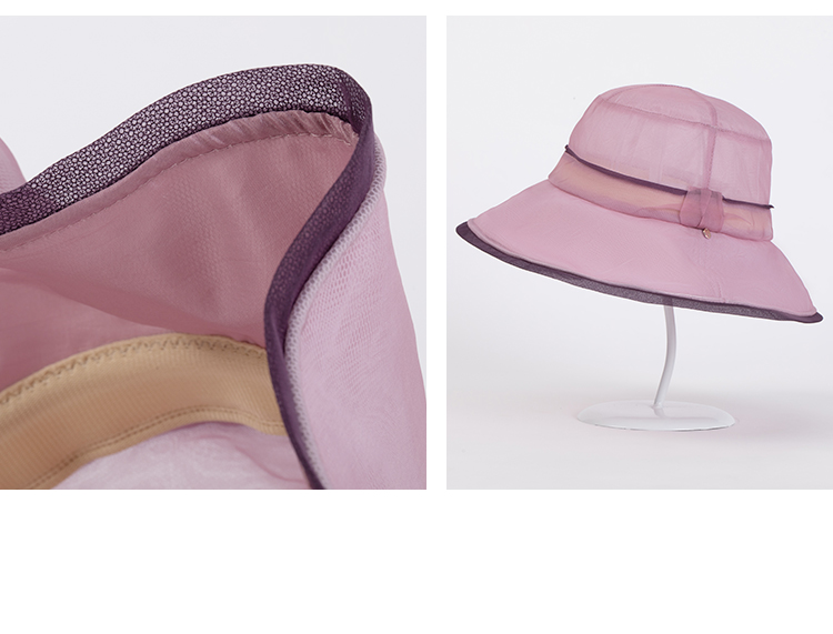 Shanghai Gushi Silk Hat for Women, Summer Mulberry Silk UV Protection Fisherman Hat, Foldable Wide Brim Sun Hat, Mother's Day Gift 10