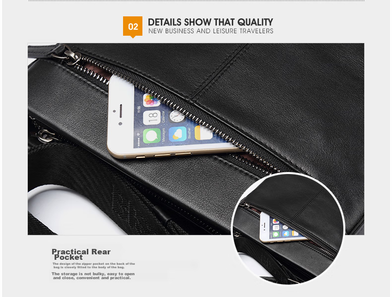 Meizhouyeniou Shoulder Bag, Men's Crossbody Bag, Casual Genuine Leather Men's Bag N2357-1B Black, Birthday Gift for Boyfriend 30