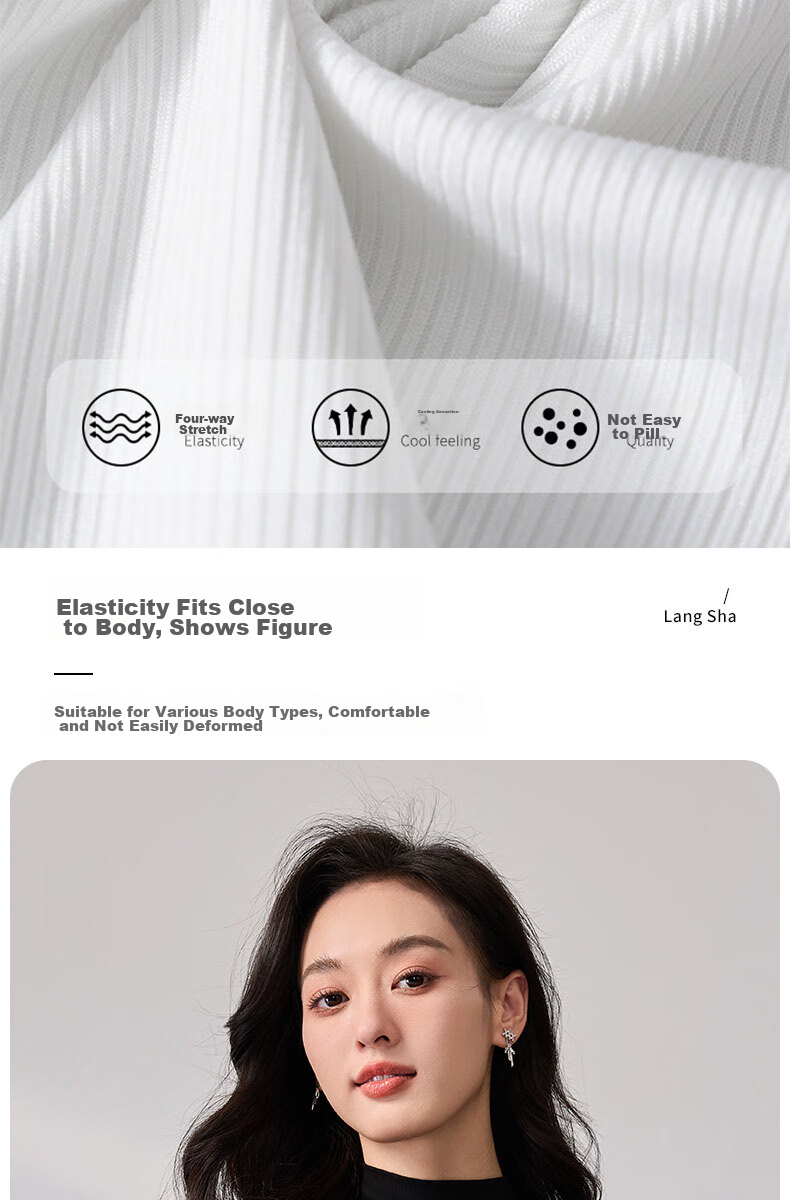 LangSha Spring And Autumn Modal Solid Color Semi-Turtleneck Base Layer Top for Women, Slim Fit Thin Inner Wear Long Sleeve Slimming Stylish Blouse 4