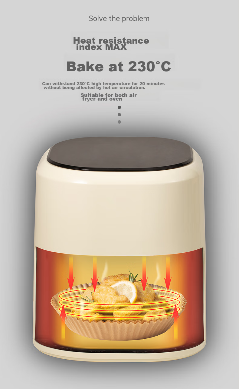 Mohuanchufang Air Fryer Paper, Silicone Oil Paper, Barbecue Paper, Meat Grilling Paper, Baking Paper Tray, Oven Baking Paper, 50 Sheets 5