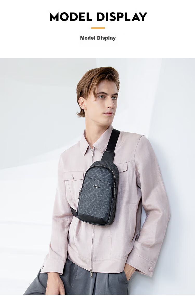 Goldlion Shoulder Crossbody Bag, Chest Pack, Casual Vertical Style, Large Capacity Men's Bag, Birthday Gift 10