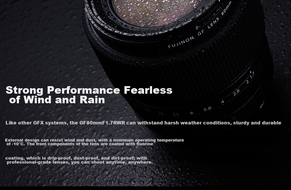 FUJIFILM GF80mm F1.7 R WR Full-Frame Standard Prime Lens, G-Mount 15