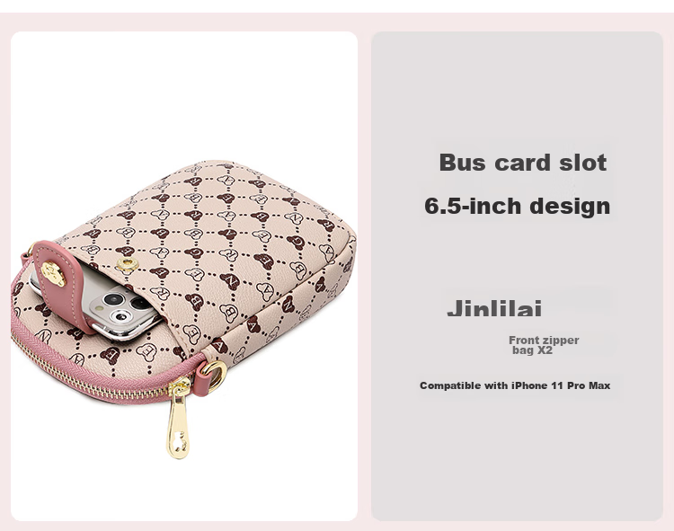 Bear Affection Women's Fashion Versatile Crossbody Bag 6.5-Inch Phone Shoulder Bag Trendy Valentine's Day New Year Gift 7