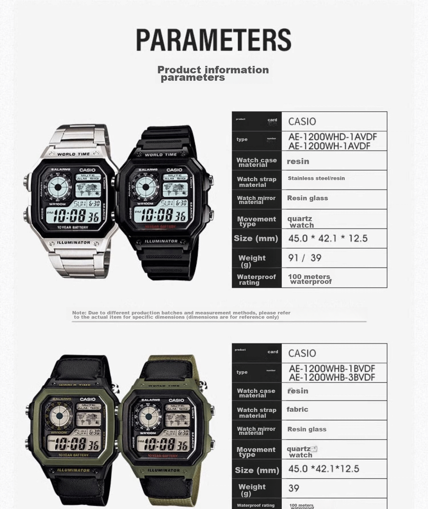Casio Watch, Men's Retro Small Square Waterproof Sports Digital Watch for Students And Both Sexes, Japanese And Korean Gift, AE-1200WH 5