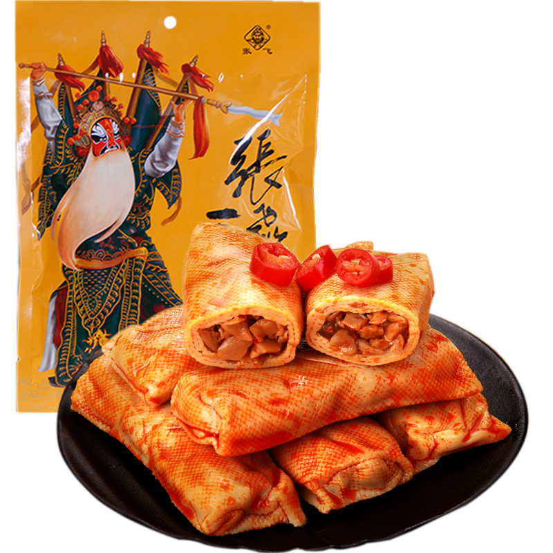 张飞夹心豆卷五香味158g四川特产豆腐干休闲办公室零食豆干解馋小吃