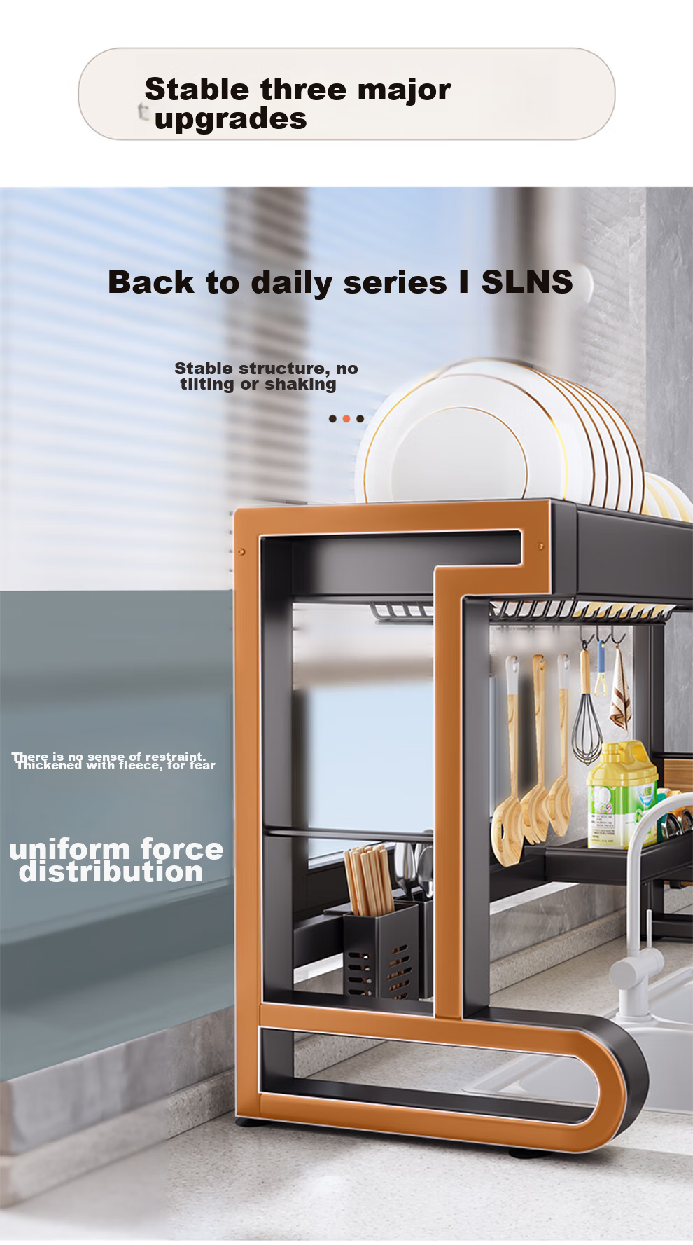 Shuaishi Kitchen Utensil Storage Rack, Sink Rack, Draining Rack, Dish Rack, Dishwashing Rack, Sink Organizer 9