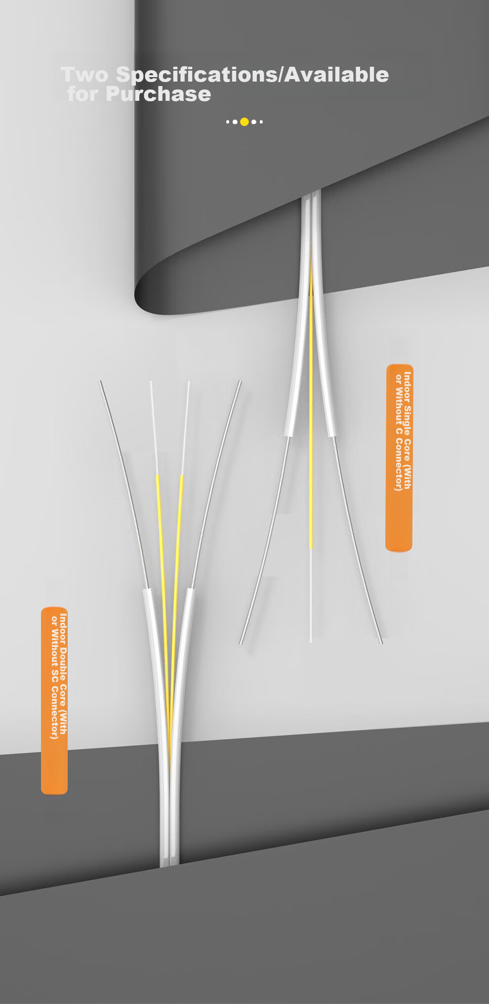SK-LINK Telecom-Grade Indoor Pigtail Fiber Optic Cable, 2-Core 2-Steel Wire Single-Mode Double-Core Optical Fiber Cable, Butterfly-Shaped Fiber Optic Home Broadband Line FTTR Networking 100 Meters White SNGL2SM-100M 6